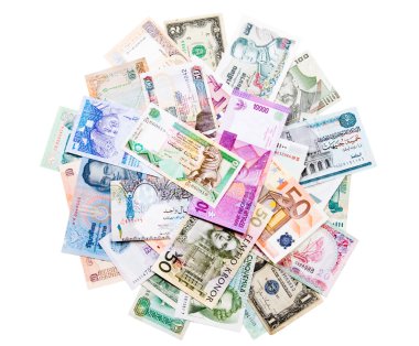 Money from around the world clipart