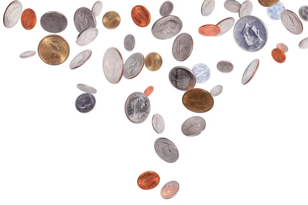 Falling American Coins — Stock Photo, Image