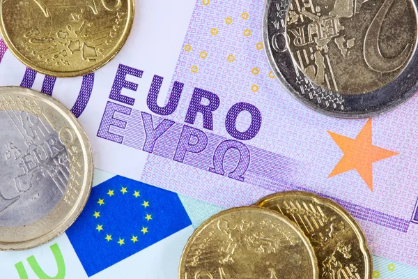 Primer plano en efectivo en euros — Foto de Stock
