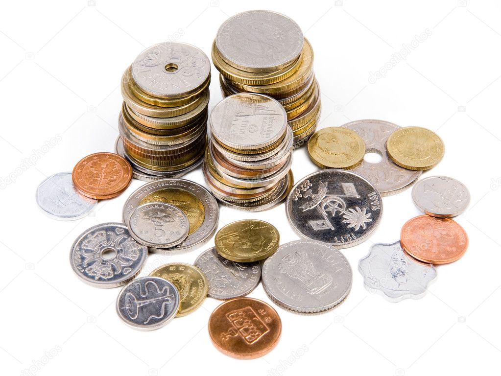 Heap of coins from all over the world