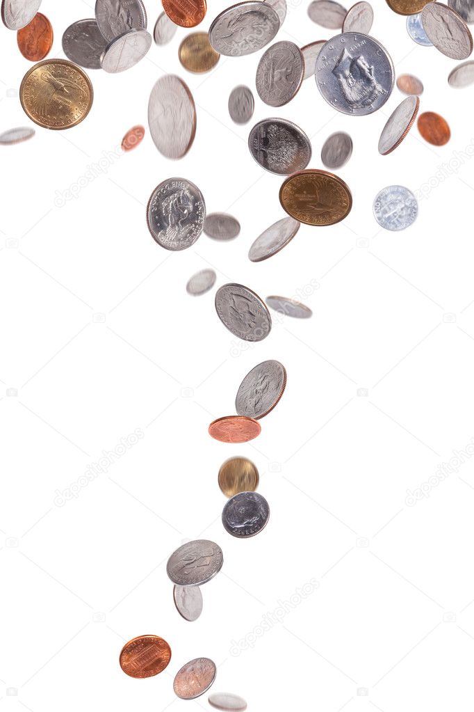 Falling American Coins