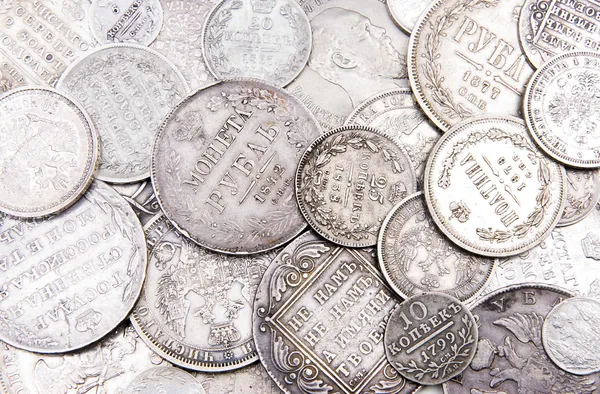 古い銀のコインの背景 (その 2) — ストック写真