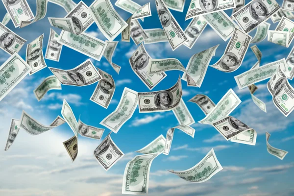 Flying dollars — Stock Photo, Image