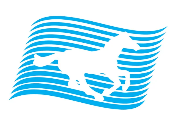 Cavalo na bandeira —  Vetores de Stock