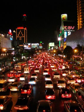 Bangkok gece trafik