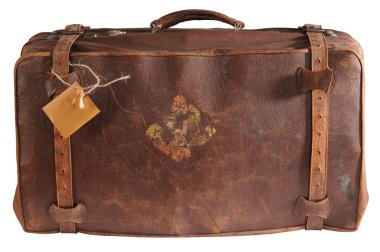 Leather bag. Isolated clipart