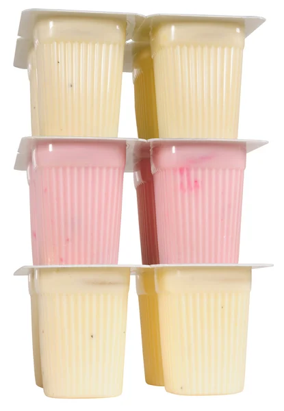 Jogurt. na białym tle — Zdjęcie stockowe