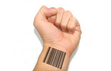 Barcoded hand clipart