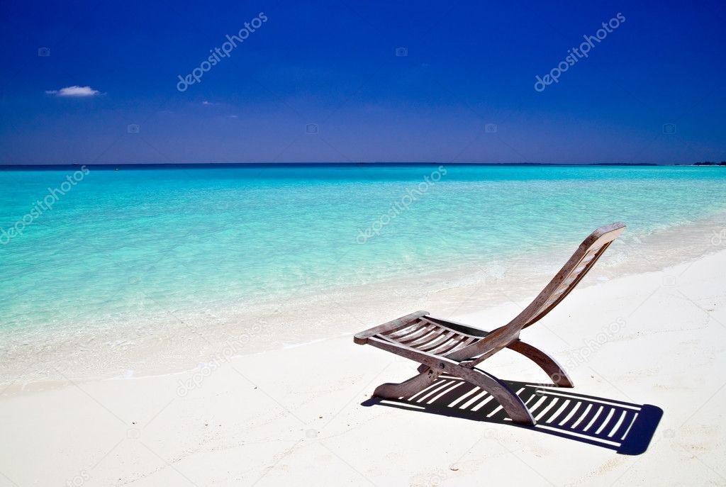 Canvas Chair on tropical beach