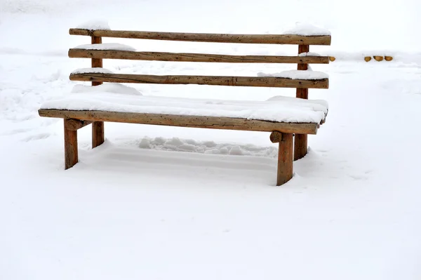 stock image Bench in the snow