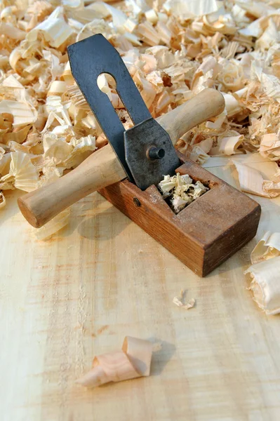 stock image Block plane and shavings