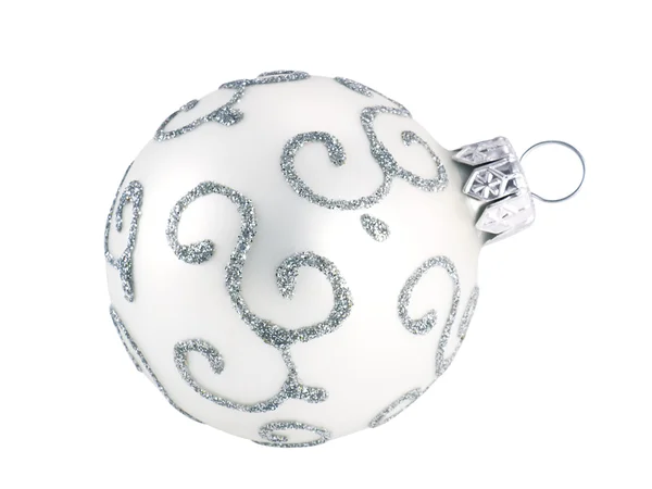 Silver Christmas ball — Stockfoto