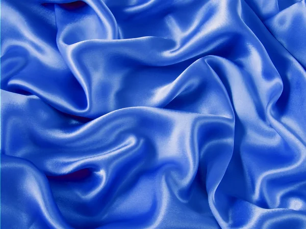 蓝缎丝绸织物 — 图库照片