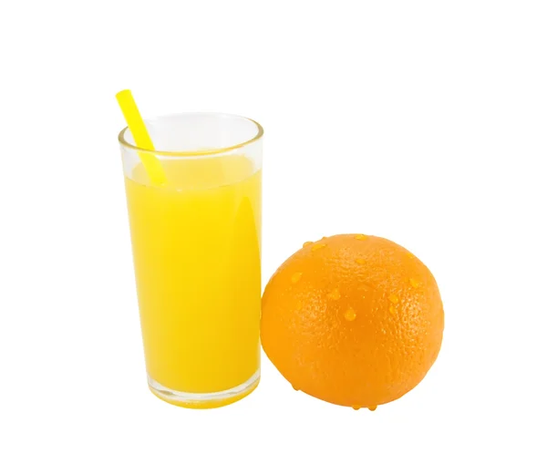 Jus d'orange frais et orange — Photo