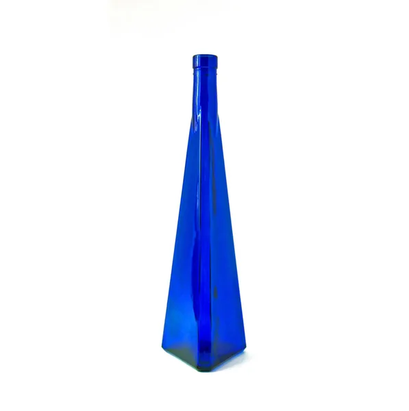 Blauwe lege glazen fles — Stockfoto