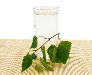 Glass of birch juice clipart