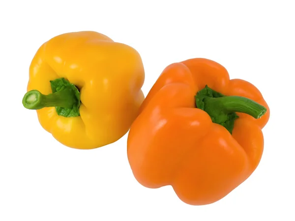 Zoete rijpe paprika's op een wit — Stockfoto