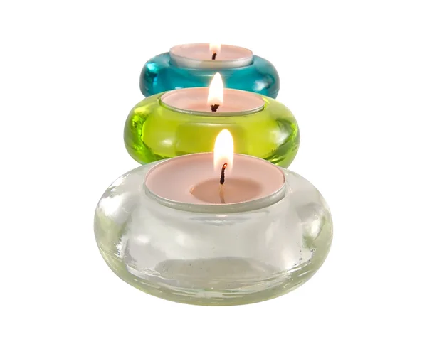 Tre candele aromatiche — Foto Stock