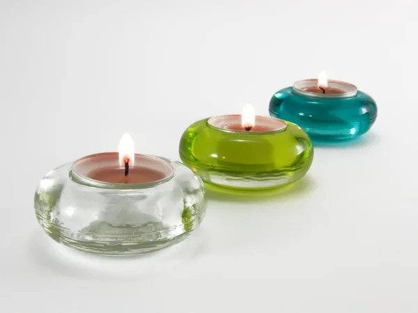 Tre candele aromatiche — Foto Stock