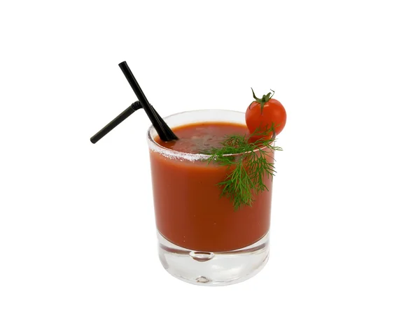 Tomatensaft, Kirschtomaten und Dill — Stockfoto