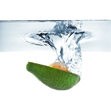 Avocado falling into water clipart