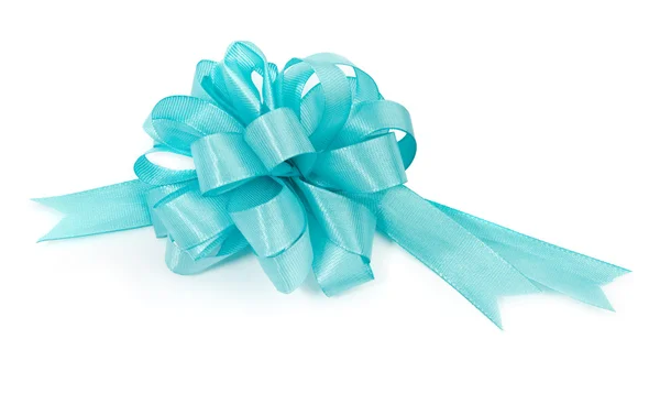 Turquoise ribbon on white — Stock Photo, Image
