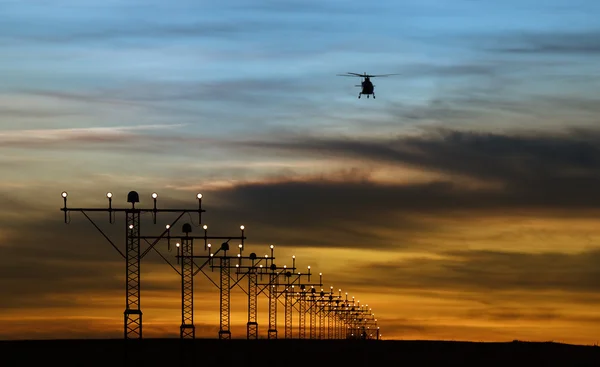 stock image Silhouette of a helicopter