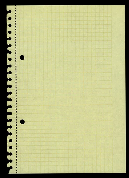 Carta quadrata gialla strappata — Foto Stock