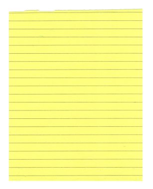 Yellow lined paper isolated clipart