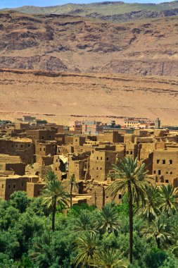 Village among Moroccan hills clipart