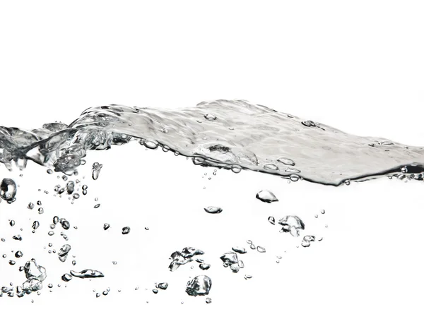 Bubbels in water geïsoleerd op wit — Stockfoto