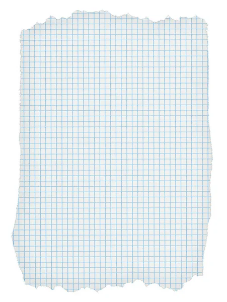 Pedaço de papel quadrado rasgado sobre branco — Fotografia de Stock