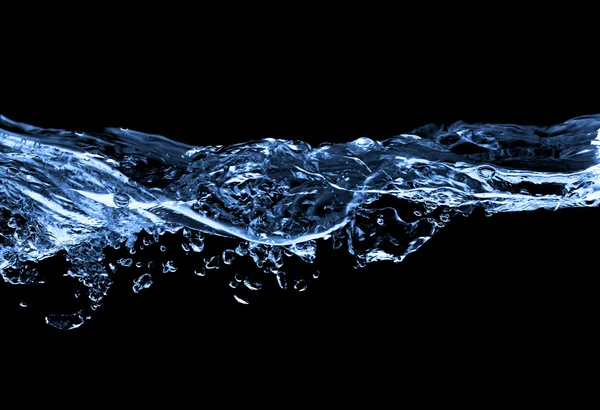 Water isolated on black — Stock Photo, Image
