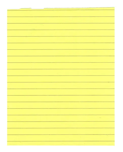 Yellow lined paper isolated — Stock Photo, Image