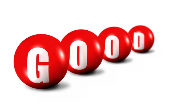 Good word made of 3D spheres on white — Stock Photo, Image