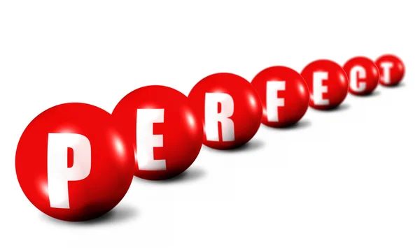 Prerfect word made of 3D spheres — Stock Photo, Image