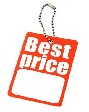 Price tag on white clipart