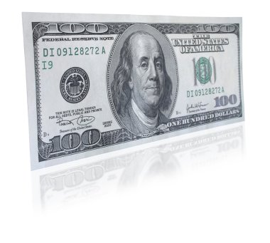 One hundred dollar note clipart