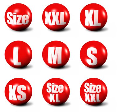 Sizes collection clipart