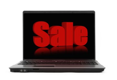 Sale concept on notebook screen clipart