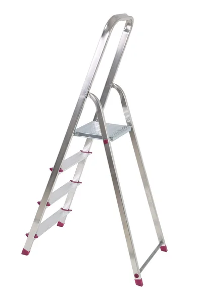 Aluminium ladder on white — Stock Photo, Image