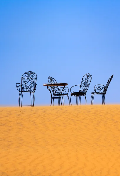 Romantic place to sit on the desert — Stock Photo, Image