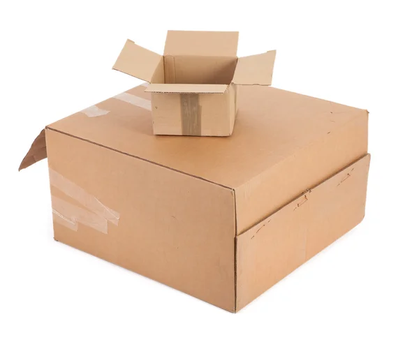Duas caixas de papelão — Fotografia de Stock