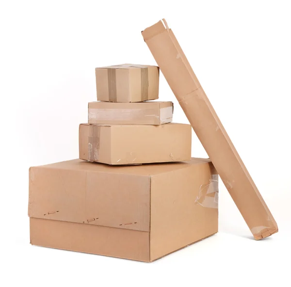 Группа картонных коробок — стоковое фото
