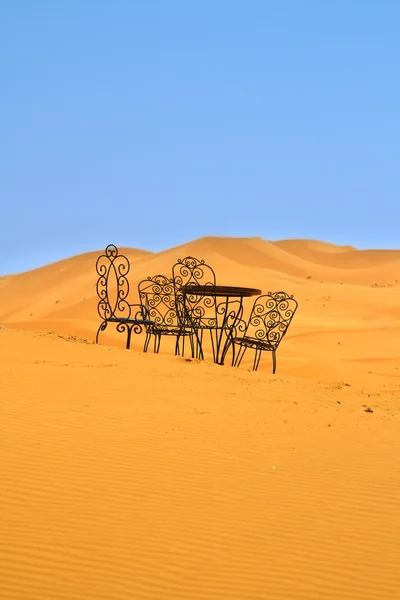 Place to sit on the Sahara desert — Stock Photo, Image