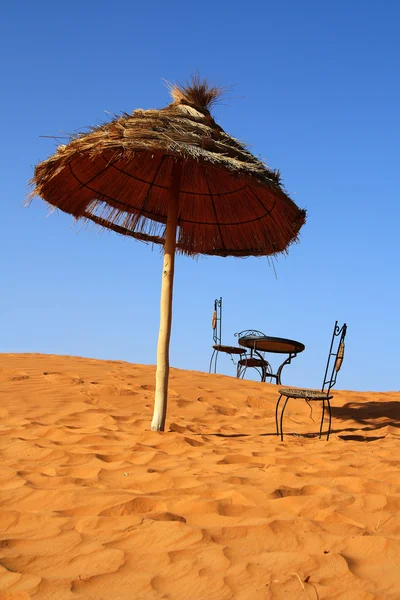 stock image Romantic place to sit on the Sahara