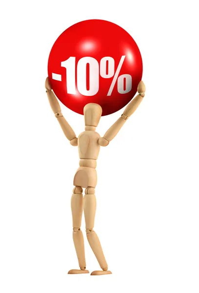 Holding a 10% discount sign — Stock Photo, Image