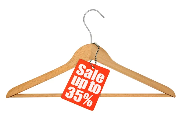 Kleiderbügel und Verkaufsetikett — Stockfoto