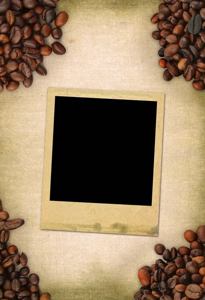 Rahmen auf Kaffeehintergrund — Stockfoto