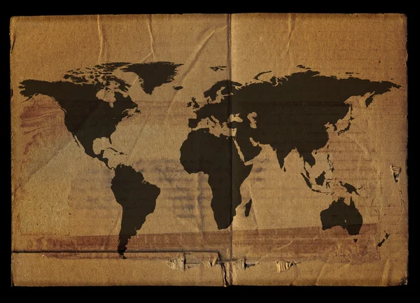 Mapa del mundo viejo grunge —  Fotos de Stock